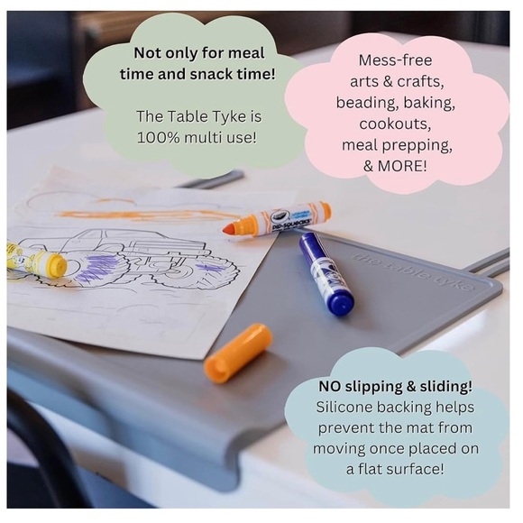 NWT in Box Table Tyke Roll Up Silicone Dining Mat Ballerina Pink - Picture 5 of 8